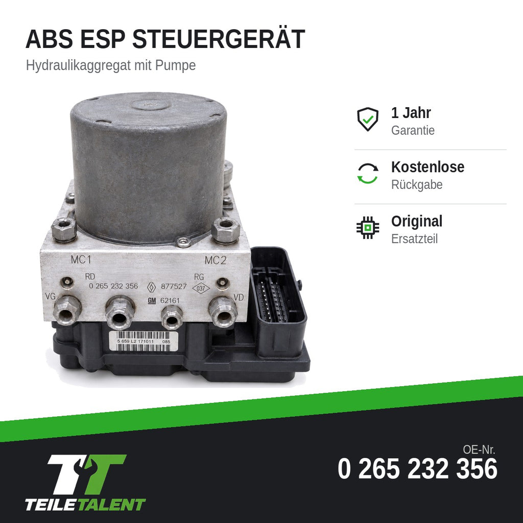 0265232356 ABS Block Hydraulikblock Steuergerät Opel Vivaro A Renault Trafic II