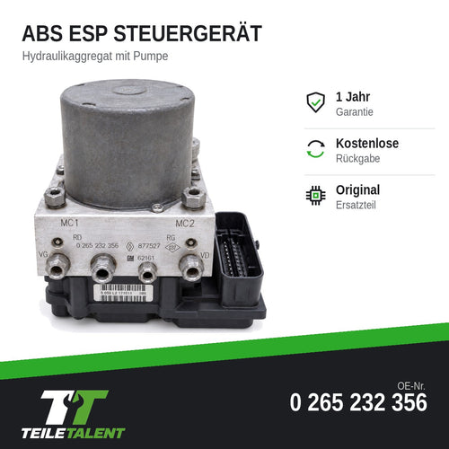 0265232356 ABS Block Hydraulikblock Steuergerät Opel Vivaro A Renault Trafic II