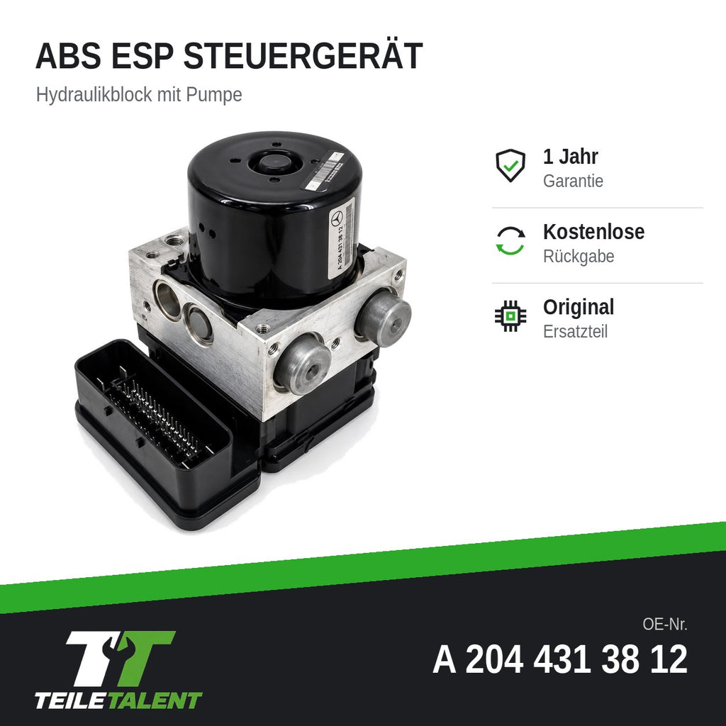 A2044313812 ABS Block Steuergerät Hydraulikblock Mercedes C-Klasse S204 GLK X204