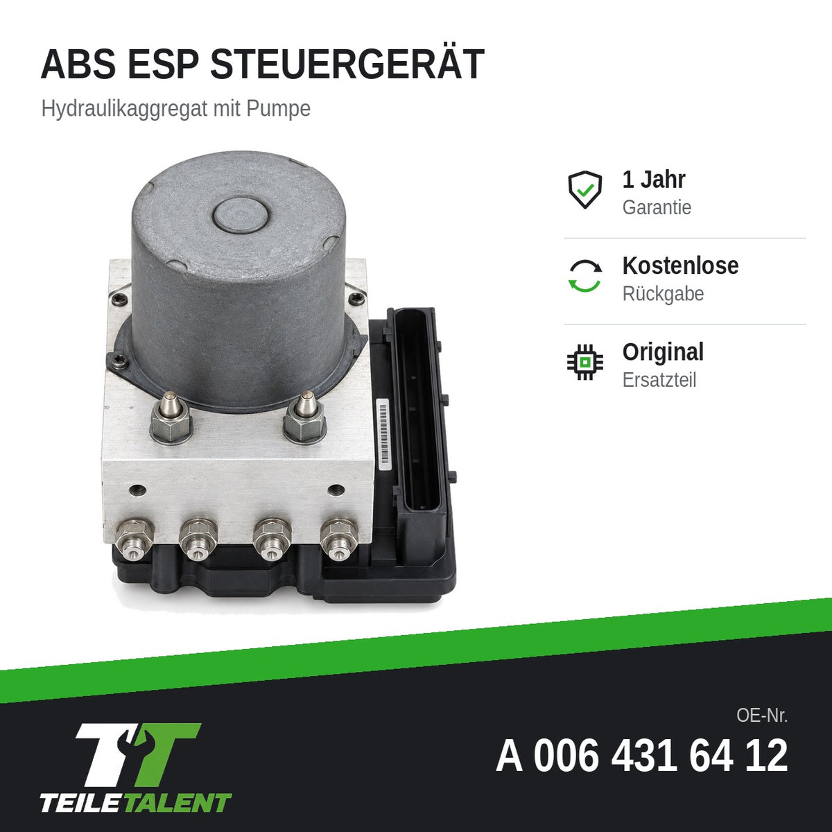 A0064316412 ABS Hydraulikblock Steuergerät Mercedes A-Klasse W169 B-Klasse W245