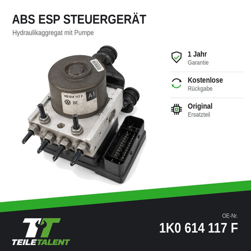 1K0614117F ABS Block Steuergerät VW Golf 5 Seat Altea Audi A3 8P Skoda Octavia