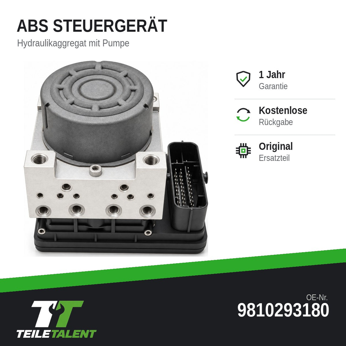 9810293180 ABS Block Steuergerät Hydraulikblock Peugeot 208 Citroën DS3