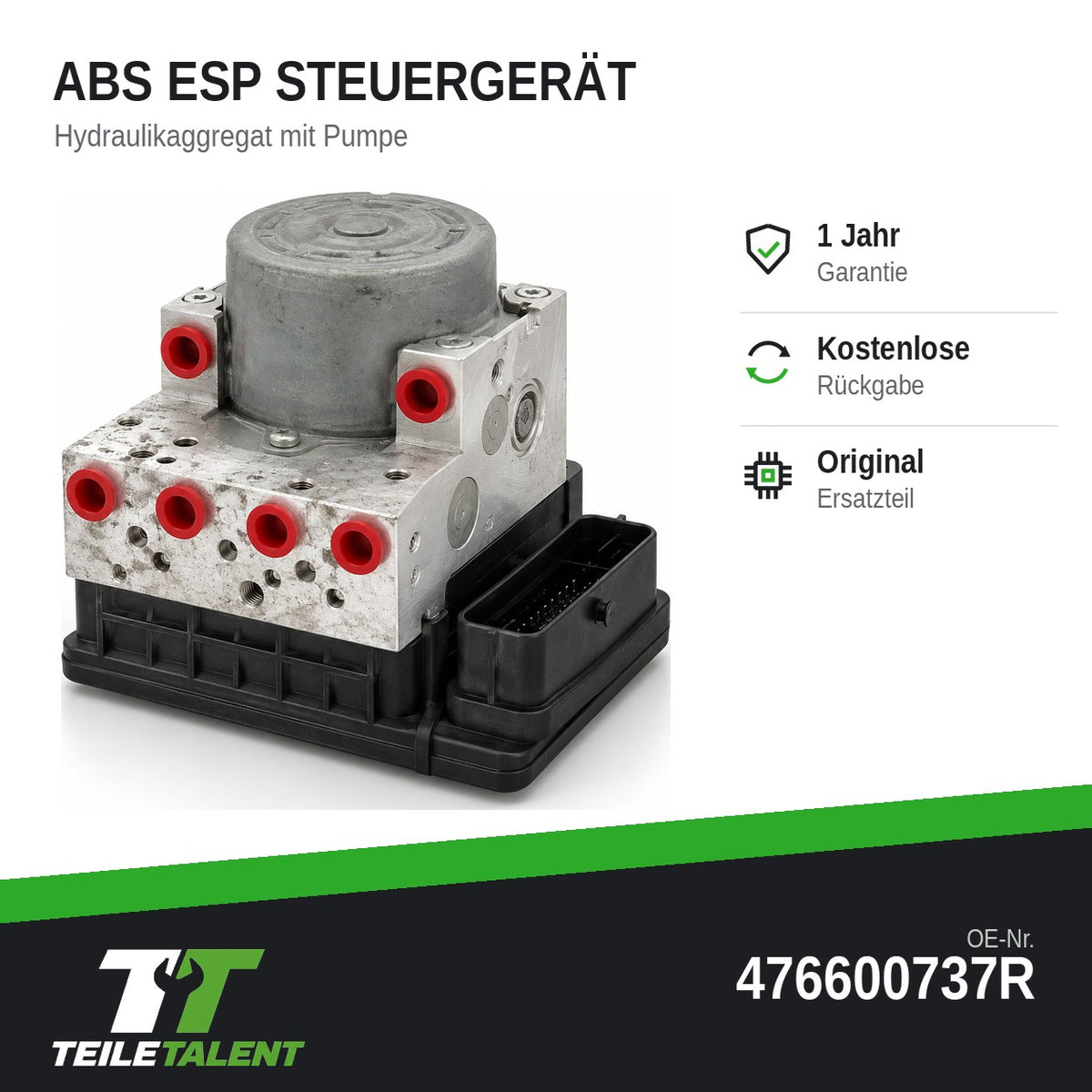 Renault Megane IV Grandtour ABS ESP Hydraulikblock Steuergerät 476600737R