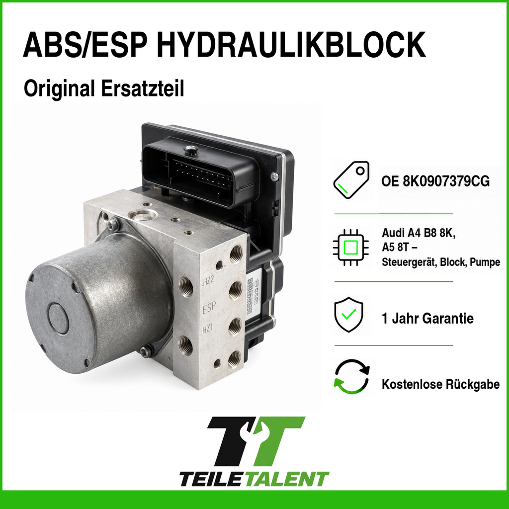 ABS ESP Hydraulikblock 8K0907379CG Audi A4 B8 8K A5 8T Steuergerät Pumpe
