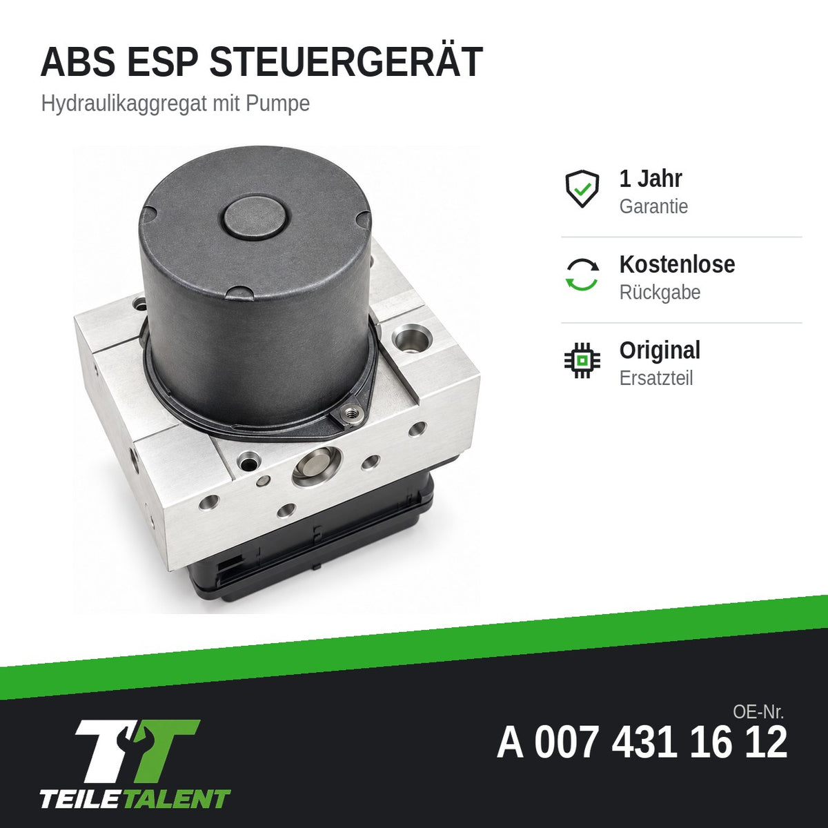 A0074311612 ABS ESP Hydraulikblock Steuergerät Mercedes Vito Viano W639