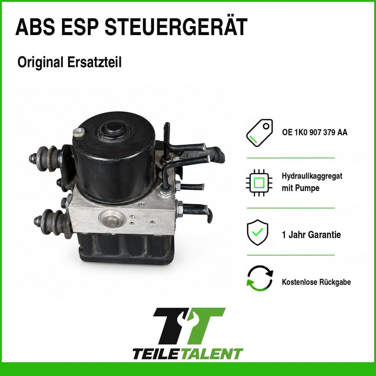 1K0907379AA ABS Block Steuergerät VW Golf V Audi A3 8P Seat Toledo Altea
