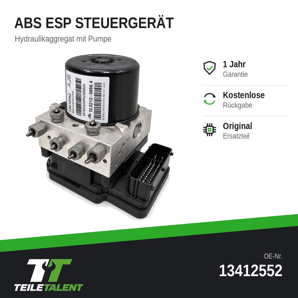 13412552 ABS ESP Block Steuergerät Hydraulikblock Opel Astra J
