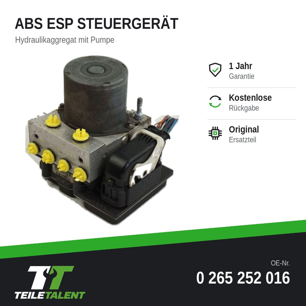0265252016 ABS ESP Block Steuergerät Hydraulikblock Peugeot Expert Jumpy