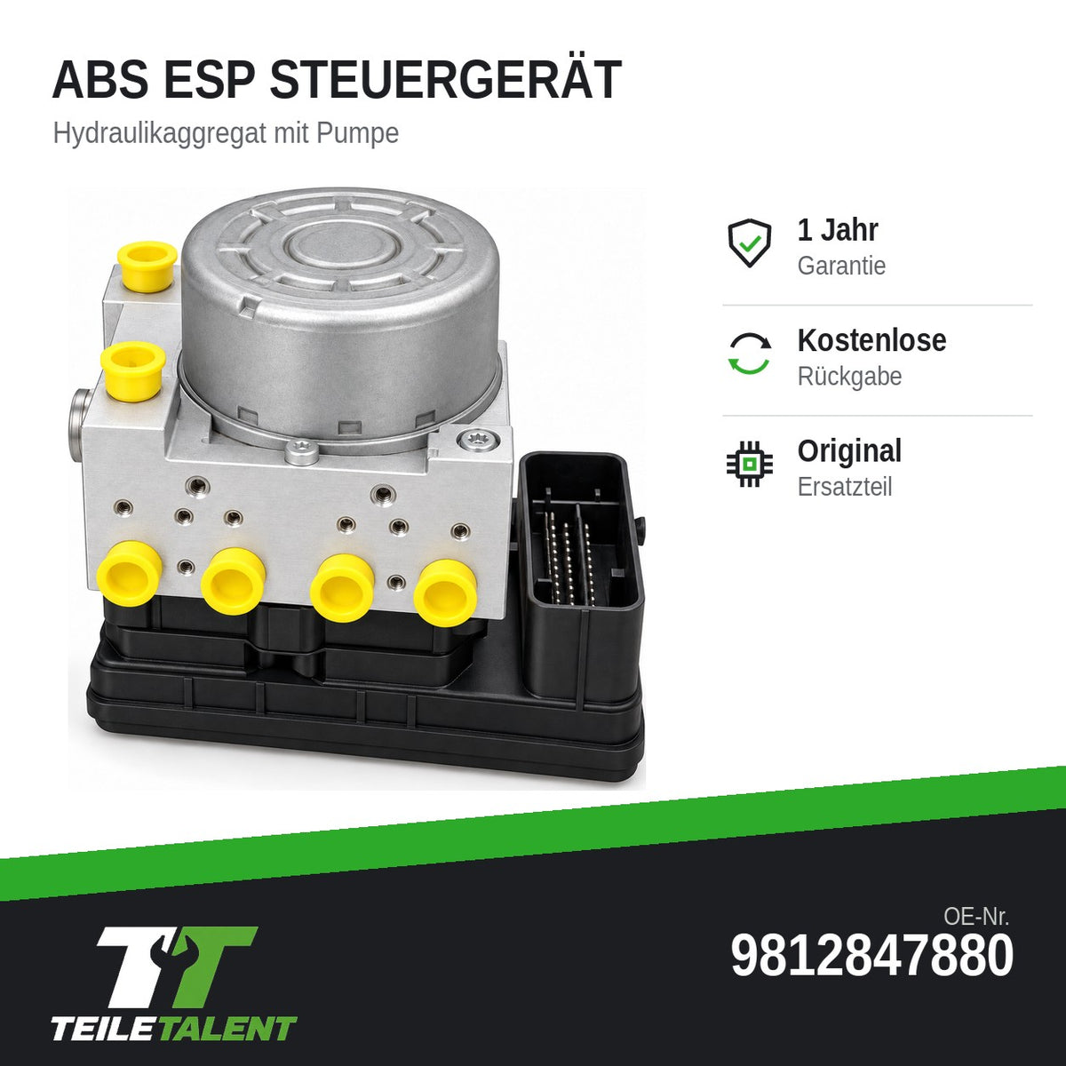 Citroën C4 Cactus ABS ESP Steuergerät Hydraulikblock 9812847880