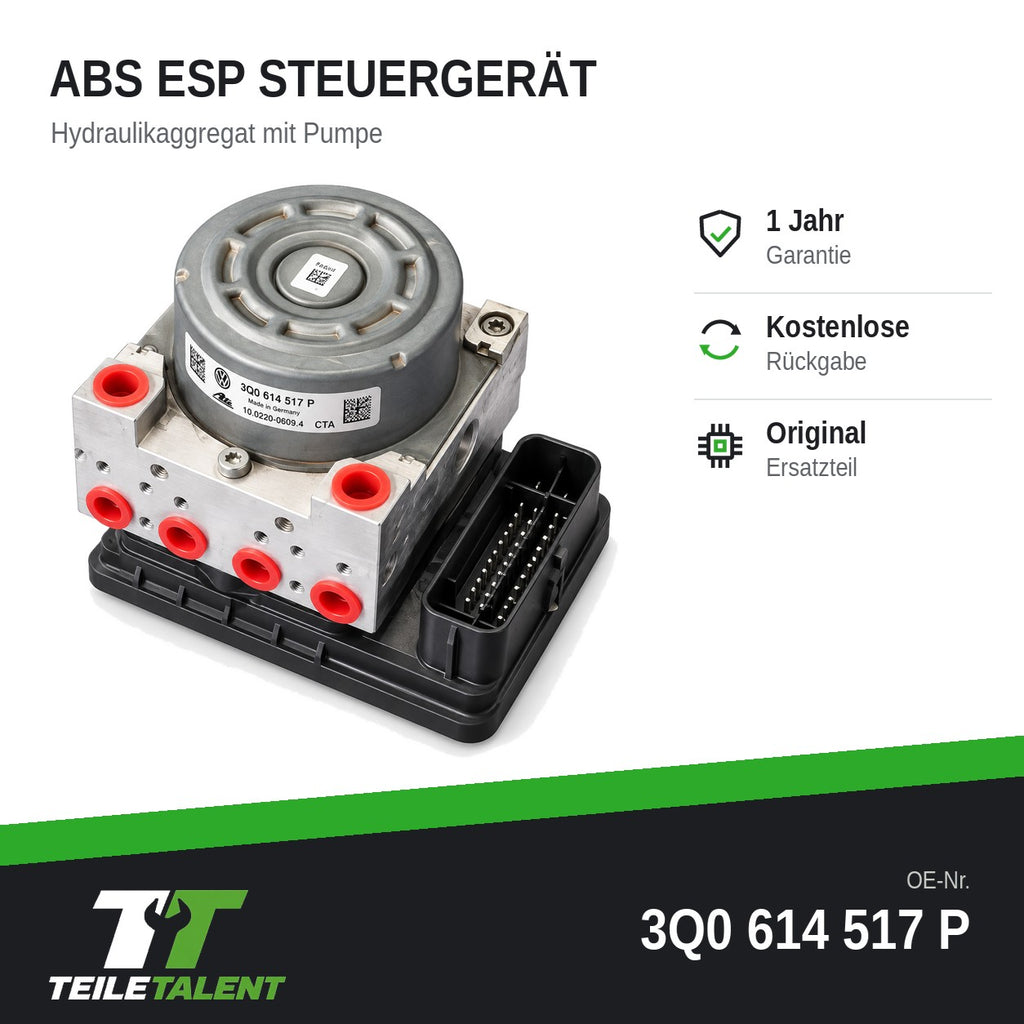 3Q0614517P ABS Block Hydraulikblock Steuergerät Seat Leon 5F 3Q0907379P