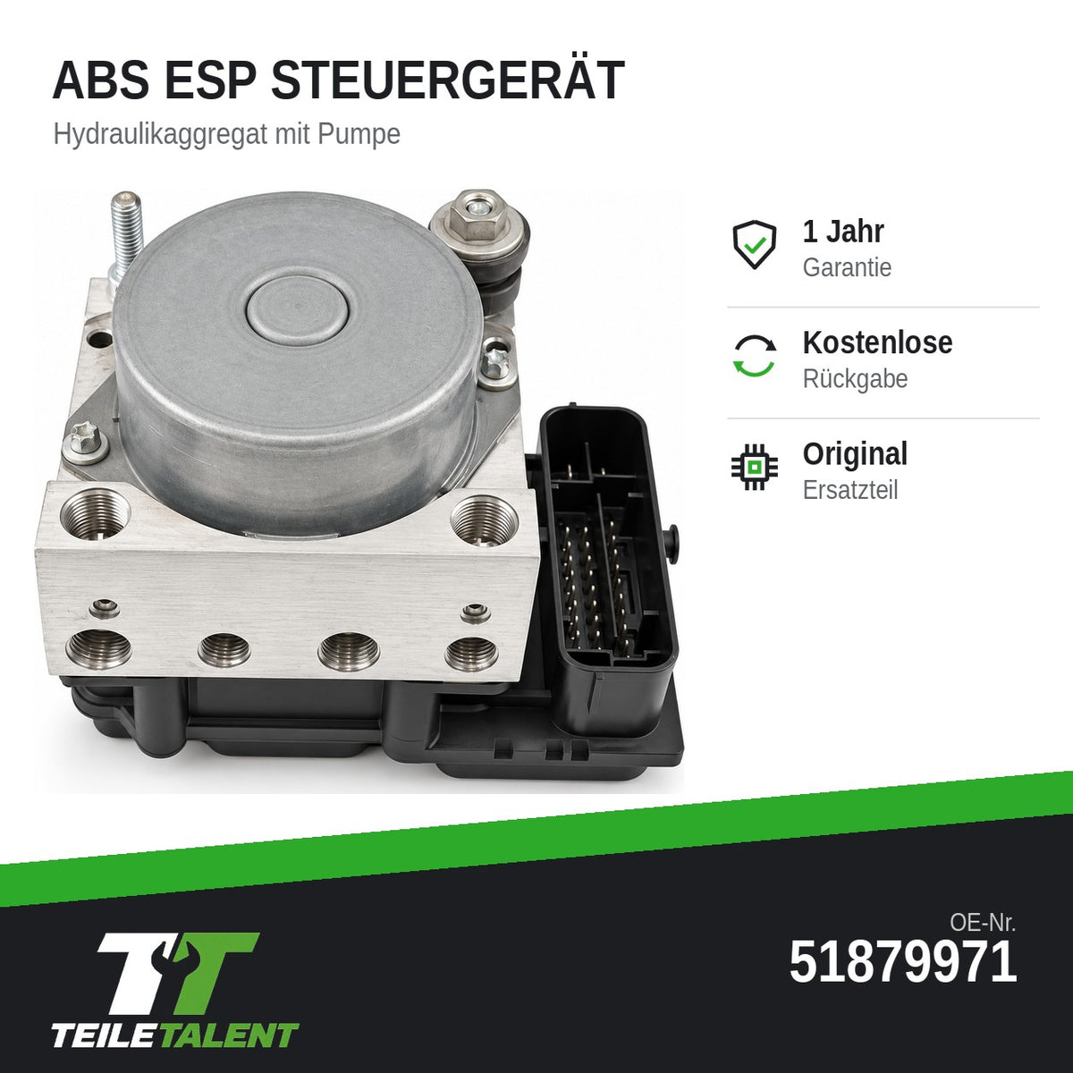 Fiat Fiorino Qubo ABS ESP Block Steuergerät Hydraulikblock 51879971
