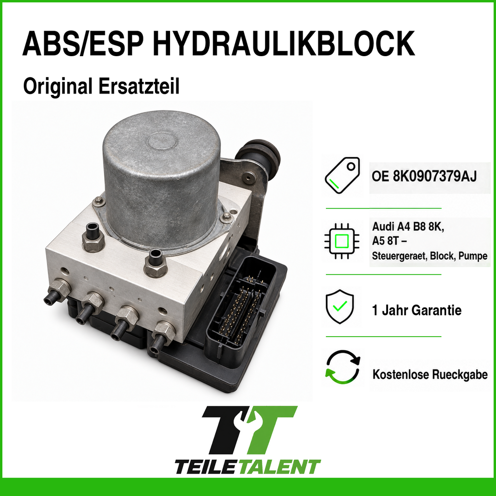 ABS ESP Hydraulikblock 8K0907379AJ Audi A4 B8 8K A5 8T Steuergerät Pumpe
