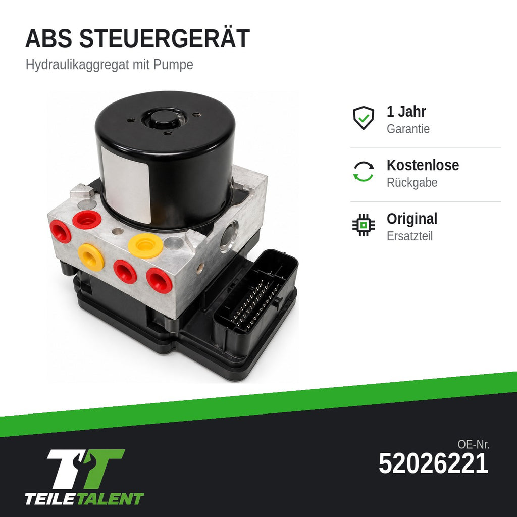 52026221 ABS Block Steuergerät Hydraulikblock Fiat Doblo 263 Cargo