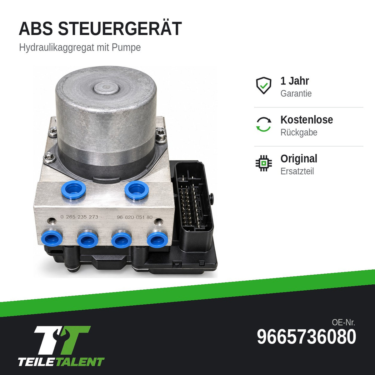 Peugeot 407 SW ABS Steuergerät Hydraulikblock 9665736080 Pumpe