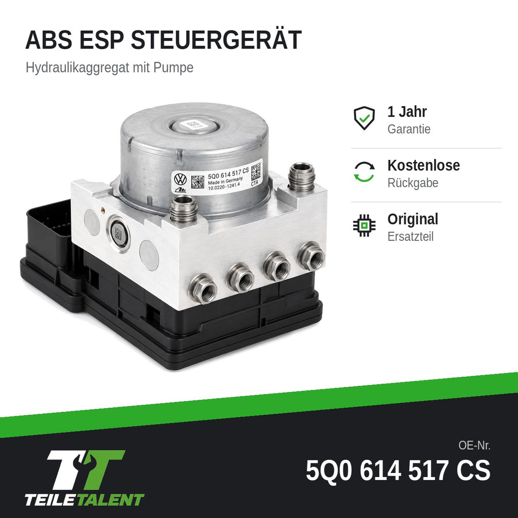 5Q0614517CS ABS Block Hydraulikblock Steuergerät Seat Leon 5F Skoda Octavia 3 5E