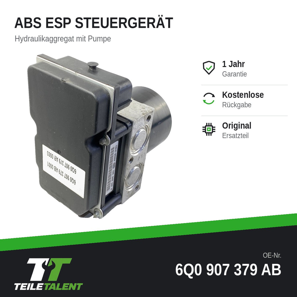 6Q0907379AB ABS Block Steuergerät Hydraulikblock Skoda Fabia I 6Y