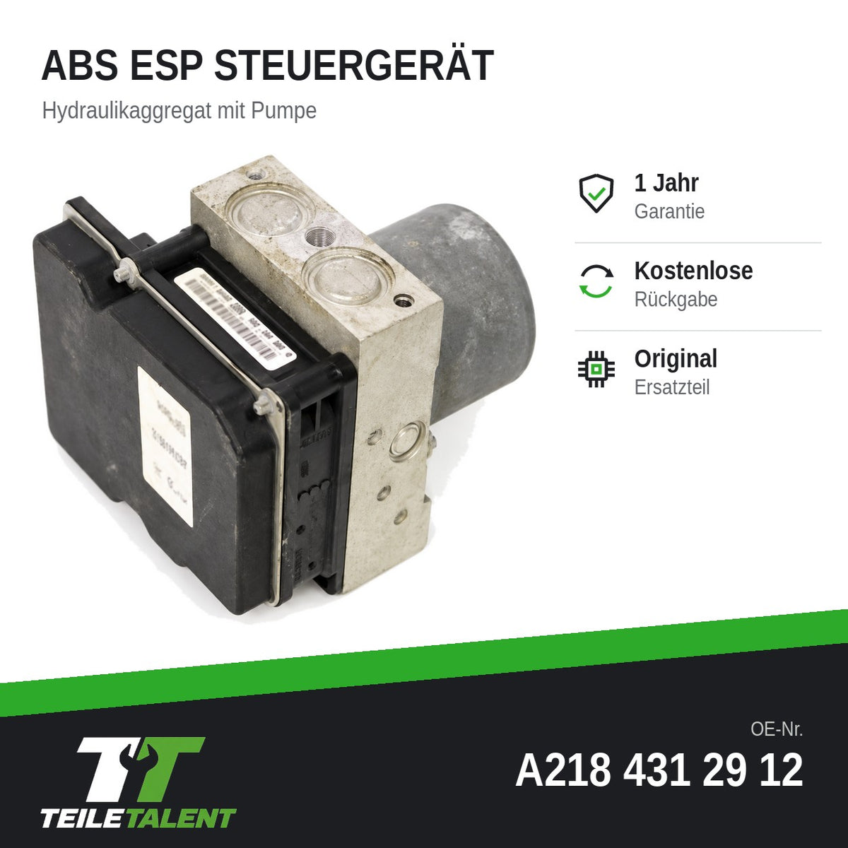 A2184312912 ABS ESP Block Steuergerät Hydraulikblock Mercedes E-Klasse W212