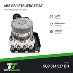 5Q0614517BH ABS Block Steuergerät VW Golf 7 T-Roc Skoda Octavia 3 Kodiaq Tarraco