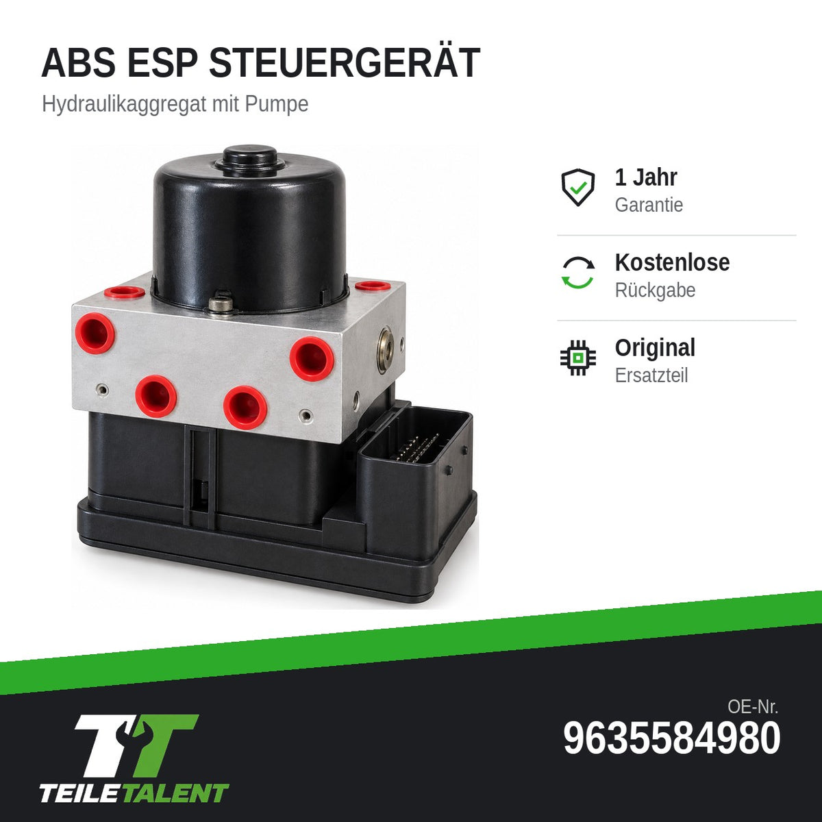 ABS ESP Steuergerät Hydraulikblock Citroën C5 I DC DE 9635584980 10.0399-2435.4