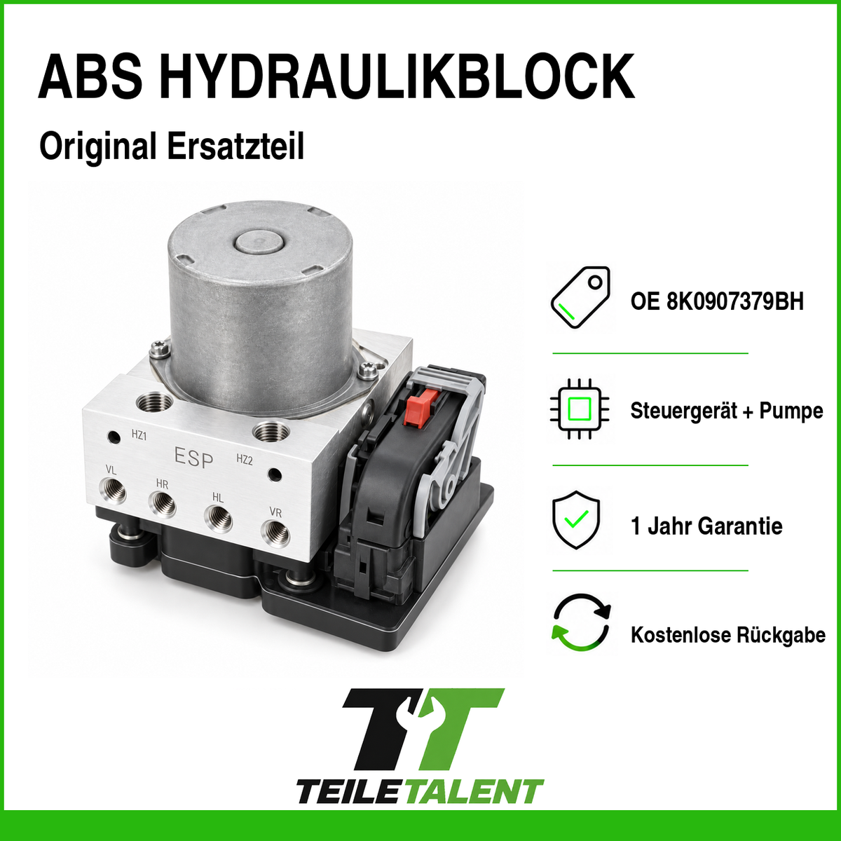 ABS ESP Hydraulikblock 8K0907379BH Audi A4 B8 8K Steuergerät Pumpe 8K0614517EH