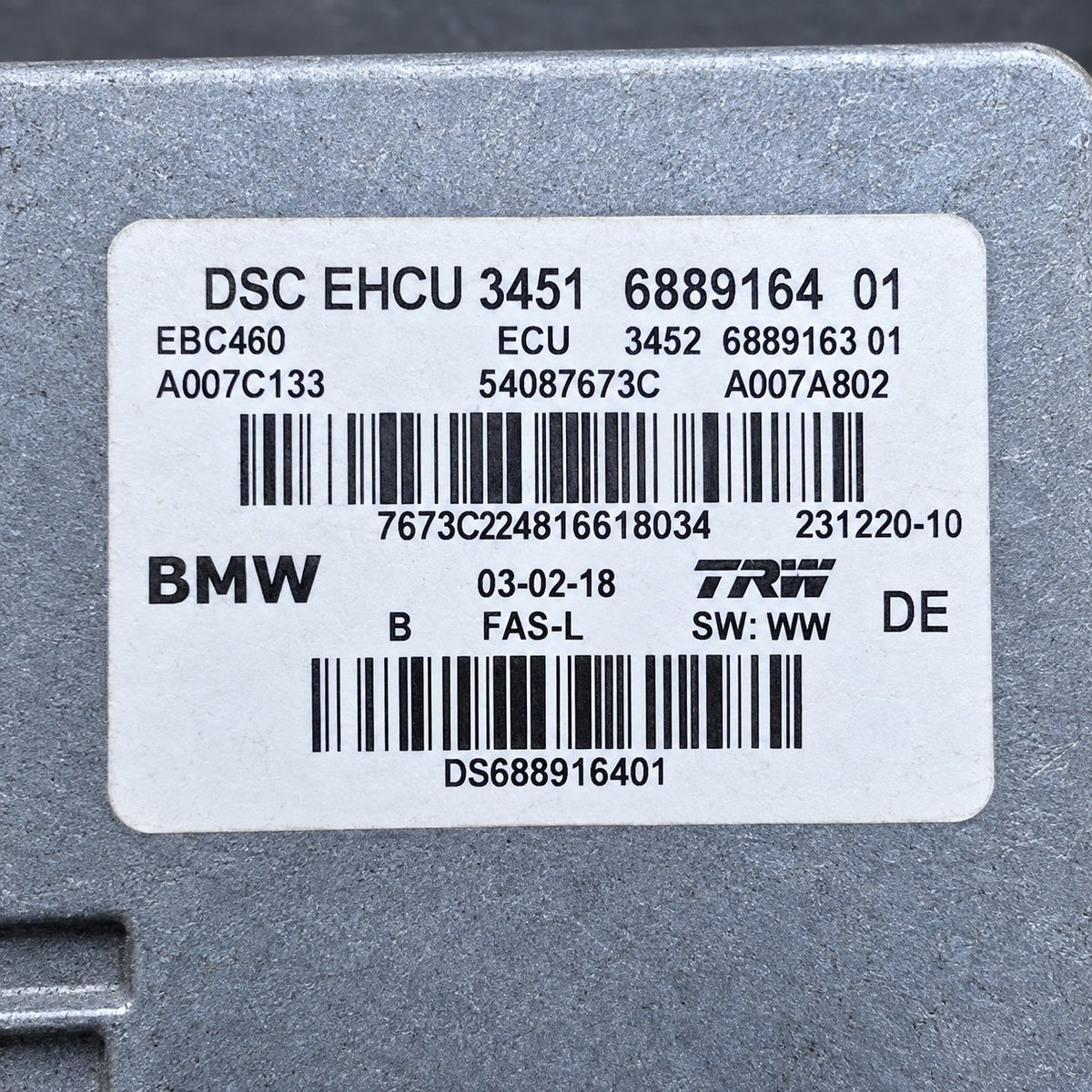 34516889164 ABS DSC Hydraulikblock Steuergerät BMW 5er G30 G31