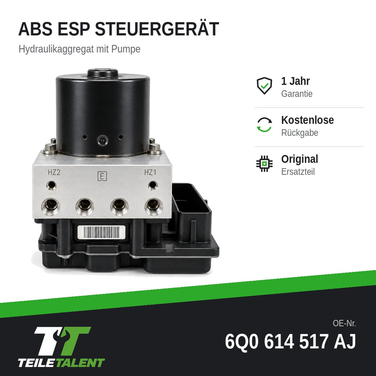 6Q0614517AJ ABS Block Steuergerät Hydraulikblock Seat Ibiza III Cordoba
