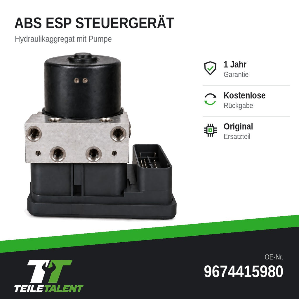 9674415980 ABS Hydraulikblock Steuergerät Peugeot 207 WA Citroën DS3 SA