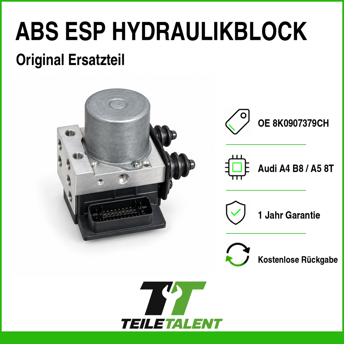 ABS ESP Hydraulikblock 8K0907379CH Audi A4 B8 8K A5 8T Steuergerät Pumpe