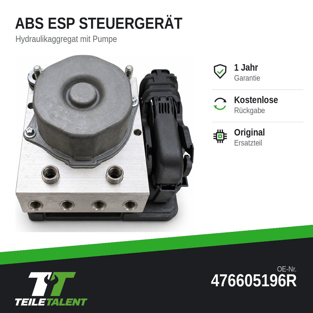 Renault Captur I Clio IV ABS ESP Hydraulikblock Steuergerät 476605196R