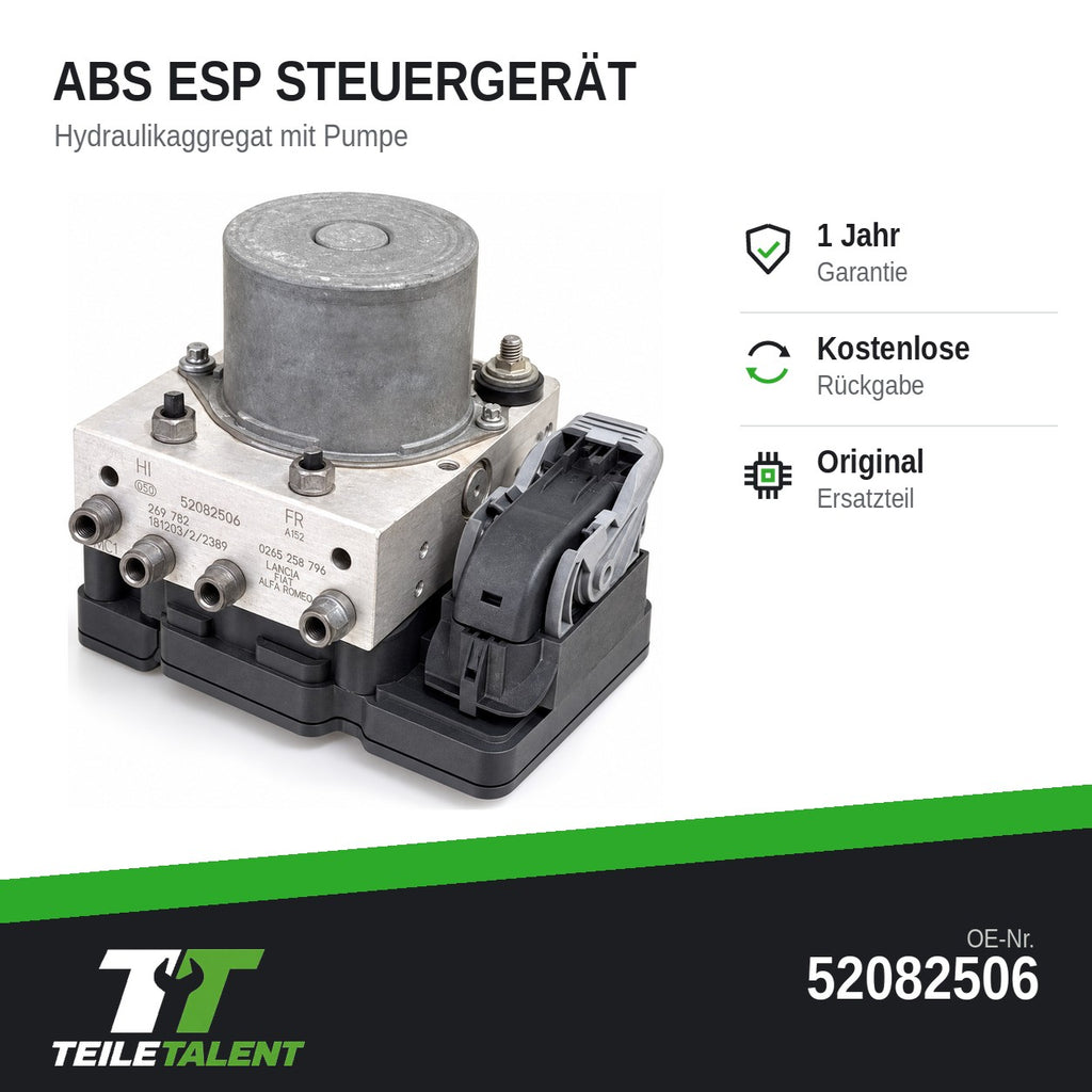 52082506 ABS Block Steuergerät Hydraulikblock Fiat Tipo 356 Pumpe