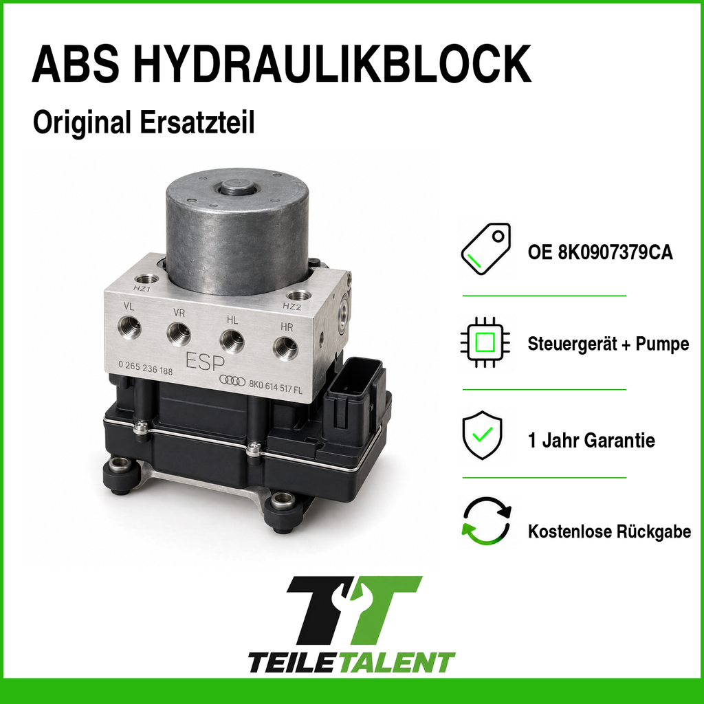 ABS ESP Hydraulikblock 8K0907379CA Audi A4 B8 A5 8T quattro Steuergerät Pumpe
