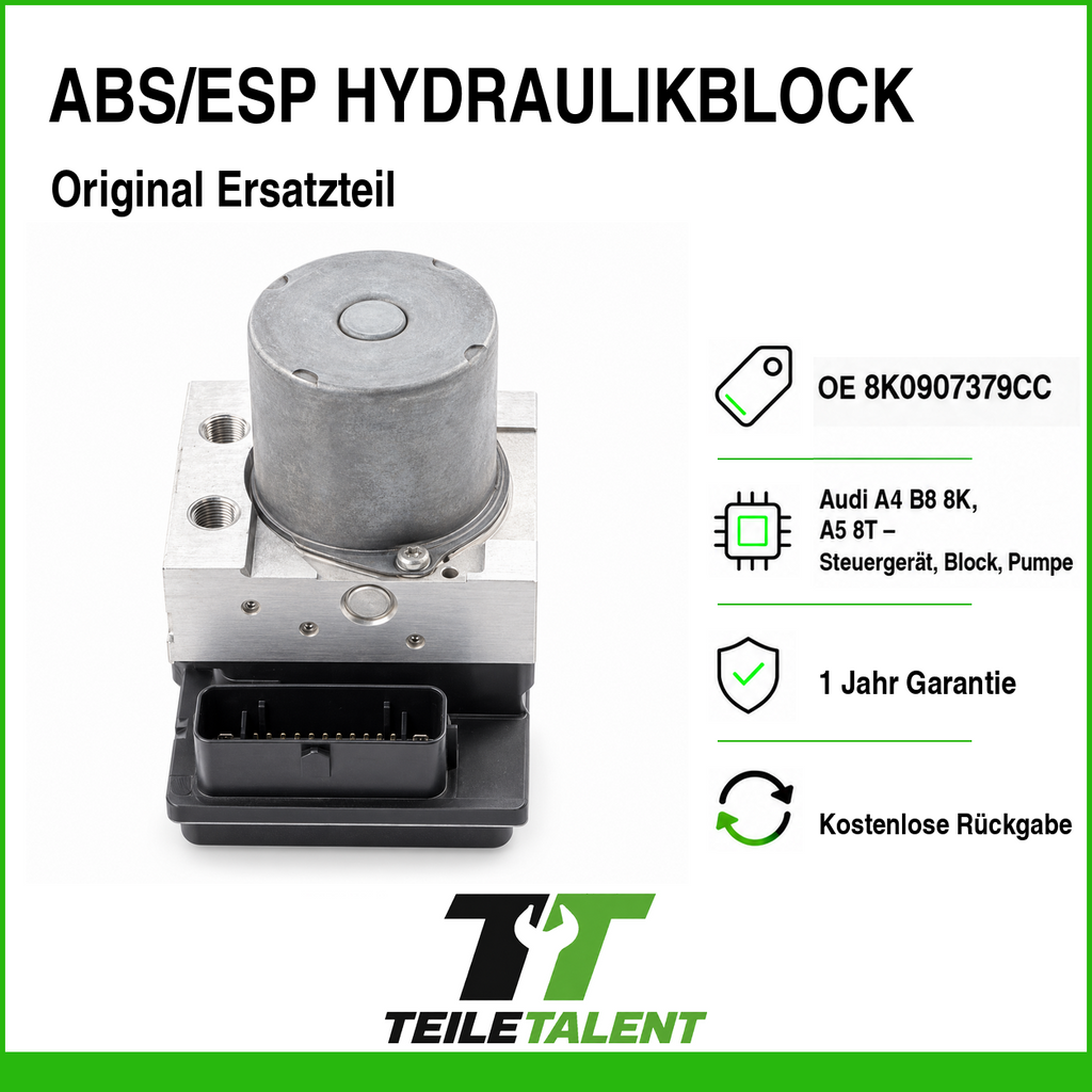 ABS ESP Hydraulikblock 8K0907379CC Audi A4 B8 8K A5 8T Steuergerät Pumpe