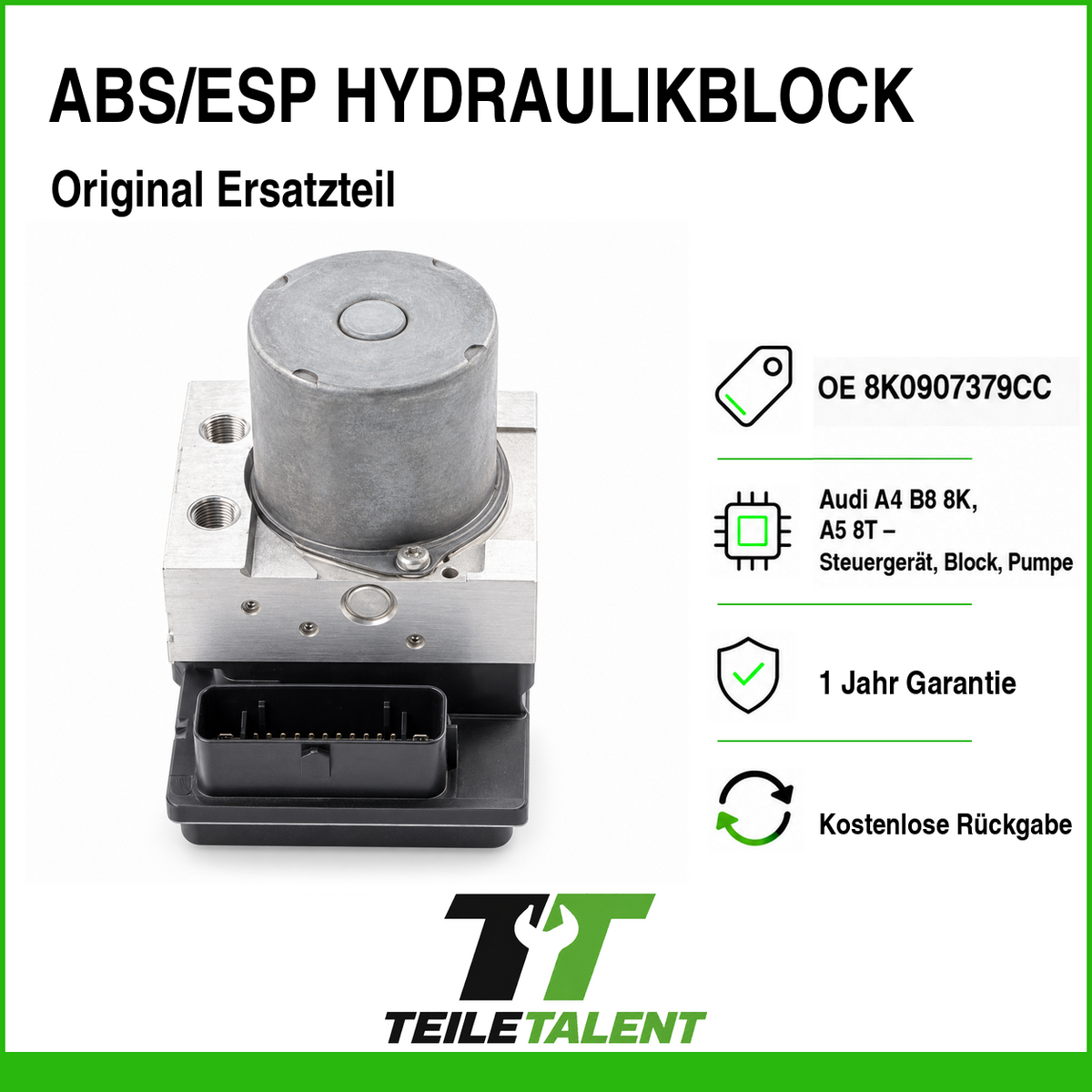 ABS ESP Hydraulikblock 8K0907379CC Audi A4 B8 8K A5 8T Steuergerät Pumpe