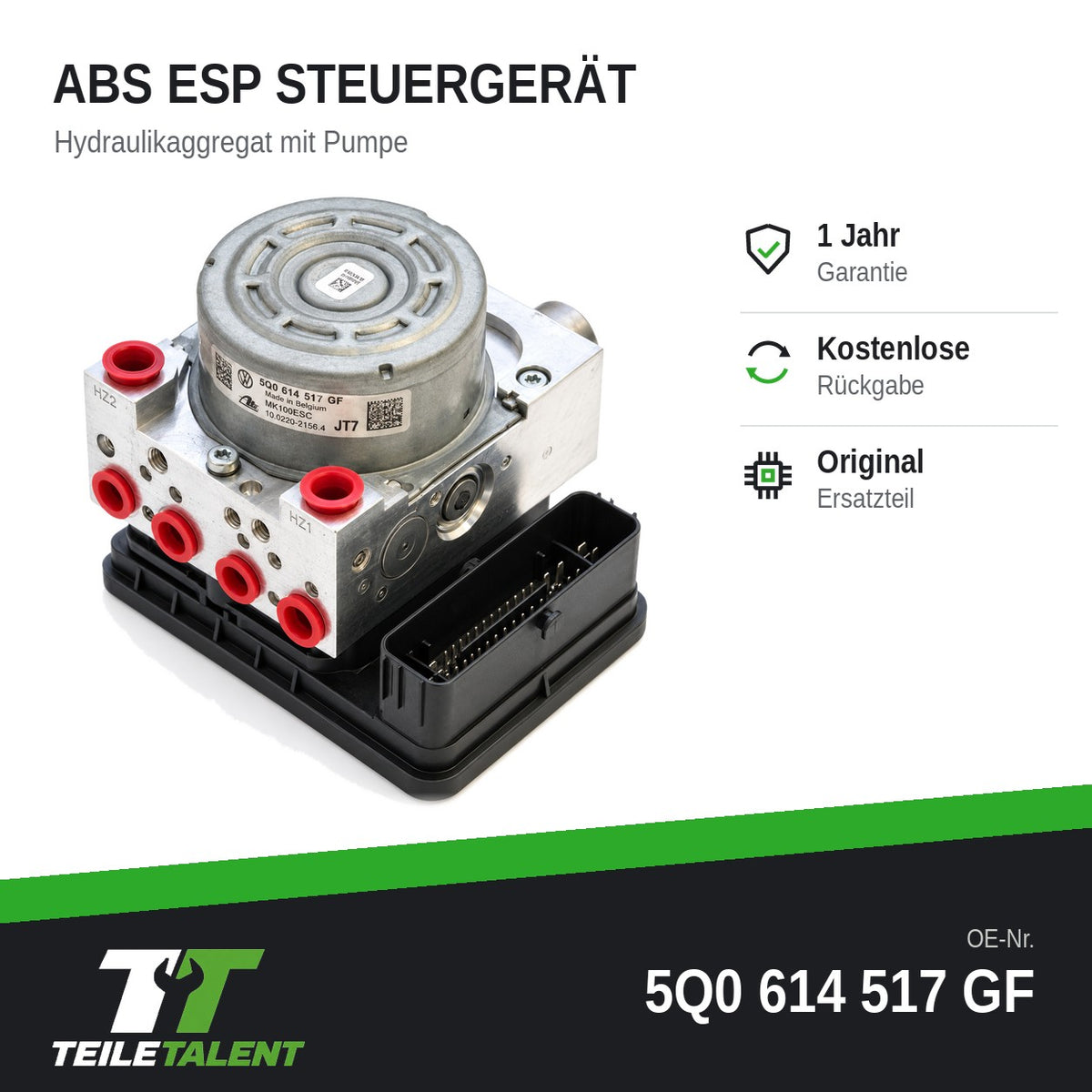 5Q0614517GF ABS Block Steuergerät VW Passat Tiguan Audi Q3 Skoda Superb Tarraco