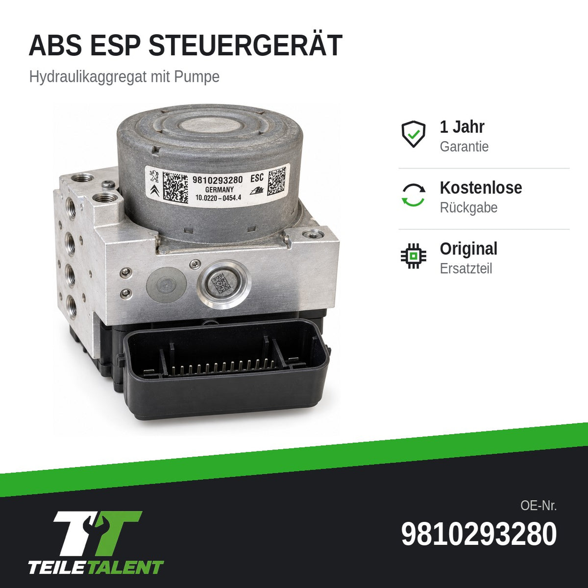 9810293280 ABS Block Steuergerät Hydraulikblock Citroën C4 Cactus