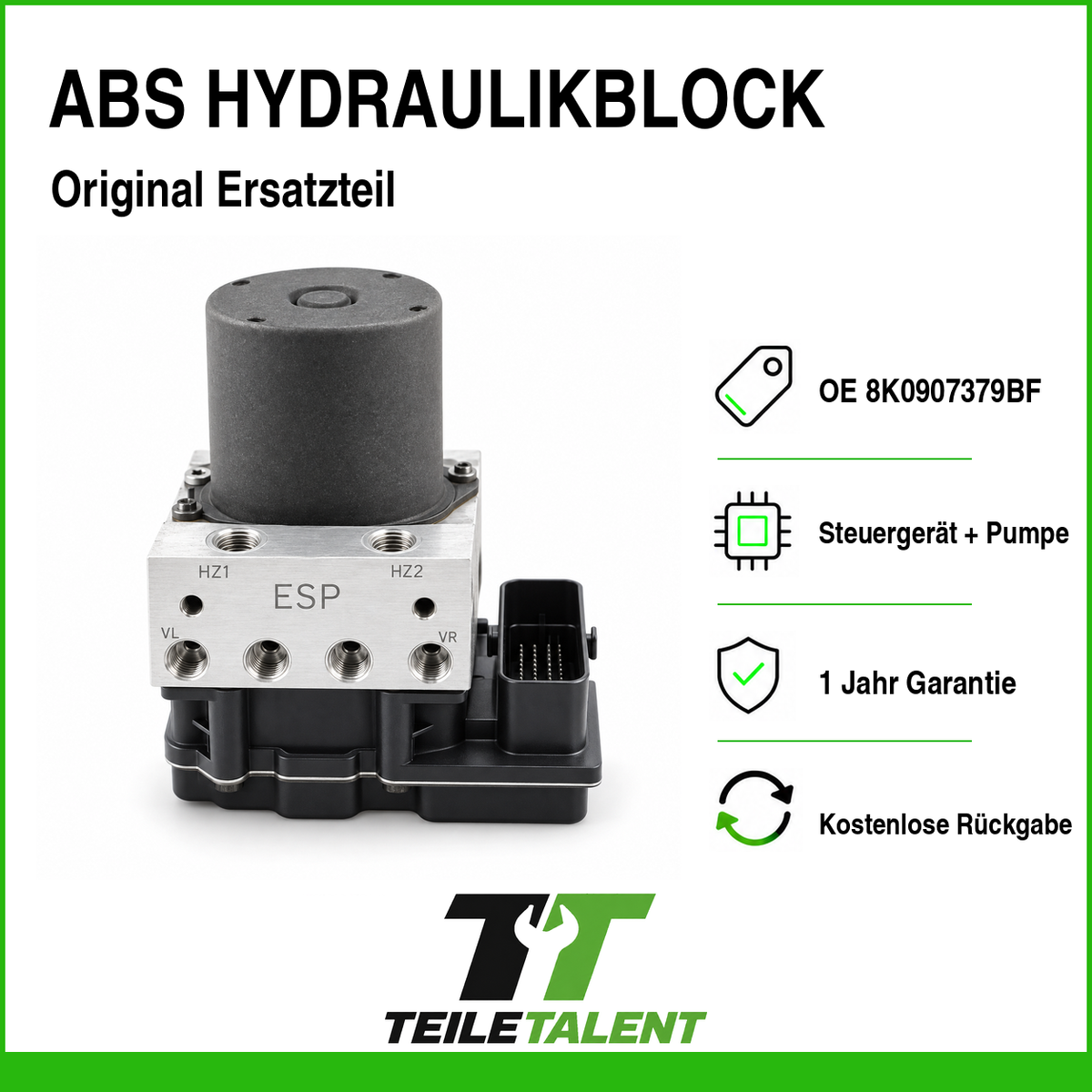 ABS ESP Hydraulikblock 8K0907379BF Audi A4 B8 A5 8T Steuergerät Pumpe TDI