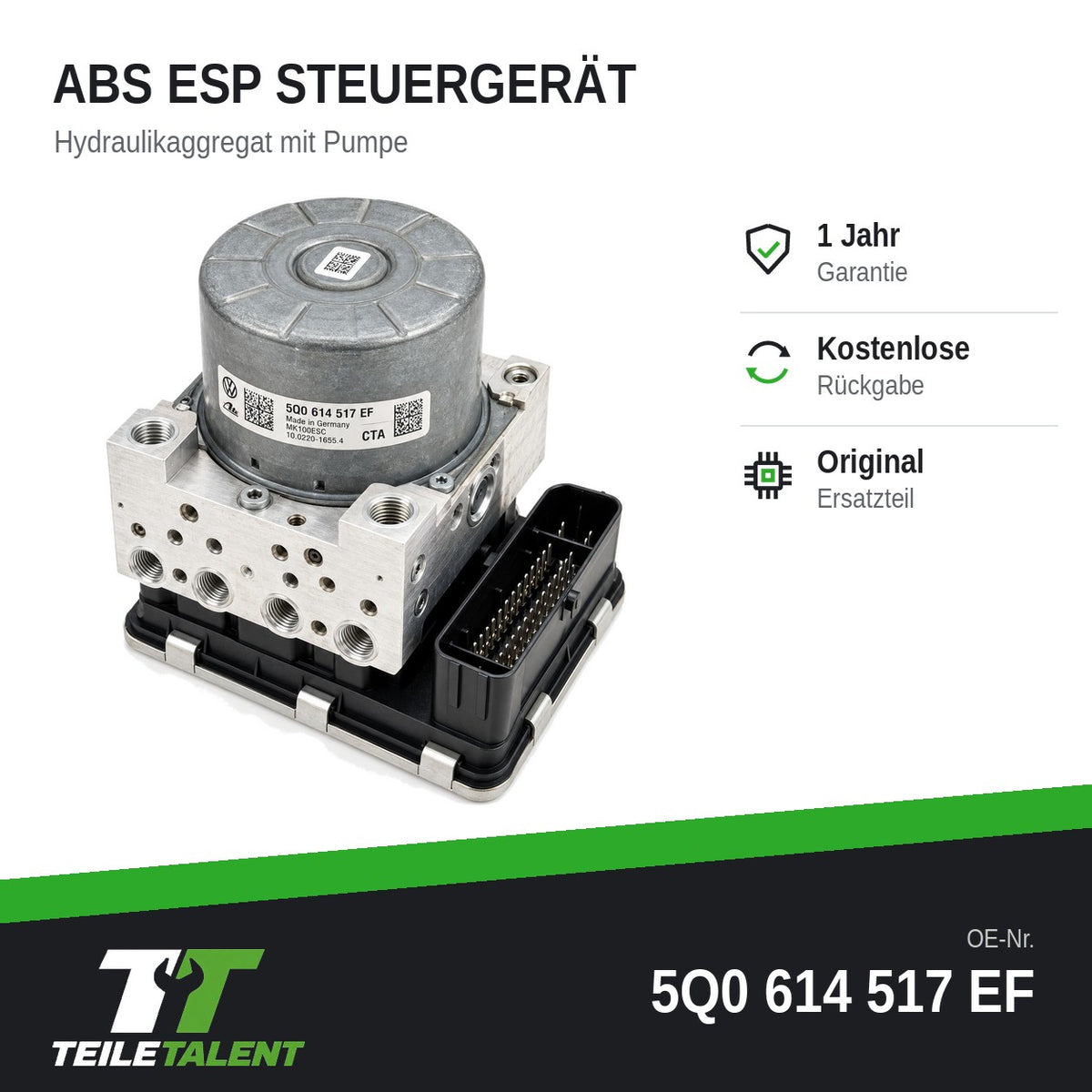 5Q0614517EF ABS Block Steuergerät Hydraulikblock Skoda Karoq Kodiaq Seat Tarraco