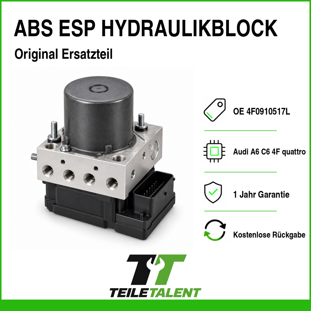 ABS Hydraulikblock 4F0910517L Audi A6 C6 4F Avant Steuergerät ESP Pumpe
