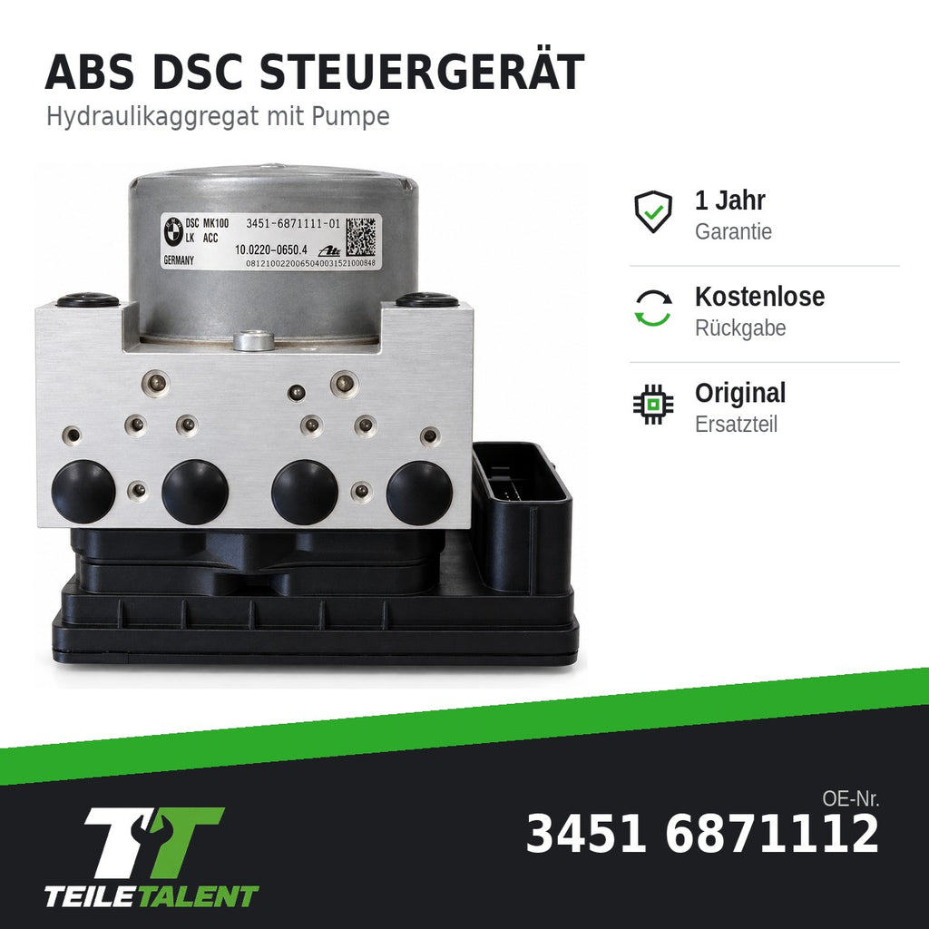 34516871112 ABS DSC Hydraulikblock Steuergerät BMW 3er F34 GT