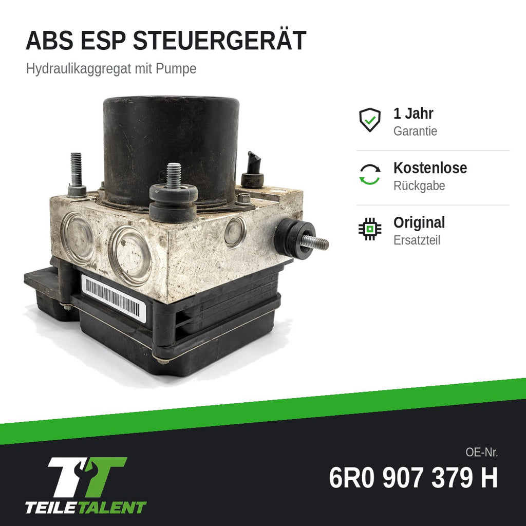 6R0907379H ABS Block Steuergerät Hydraulikblock Seat Ibiza 6J VW Polo 6R