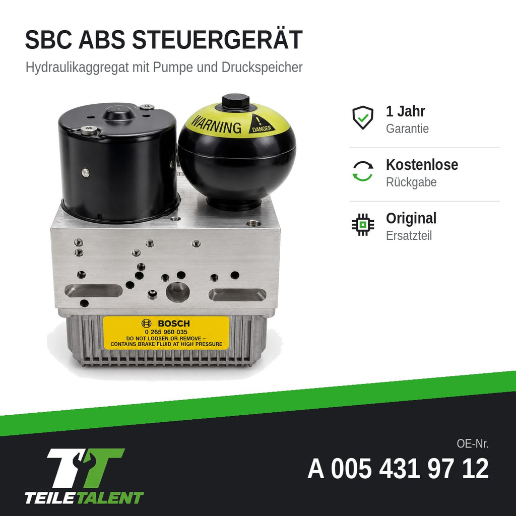 A0054319712 SBC Hydraulikblock ABS Steuergerät Mercedes SL R230 E-Klasse W211