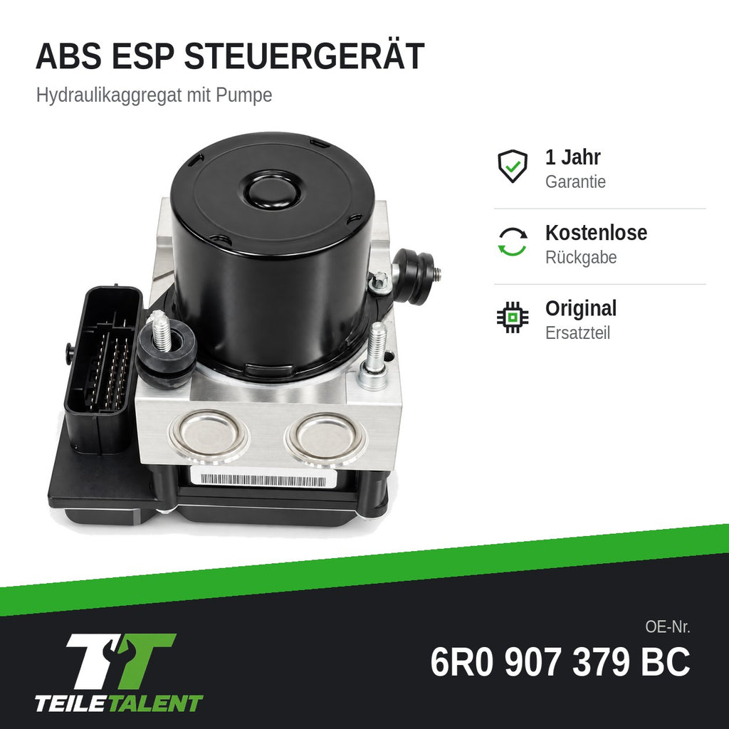6R0907379BC ABS Block Steuergerät Hydraulikblock VW Polo 6R Seat Ibiza 6J
