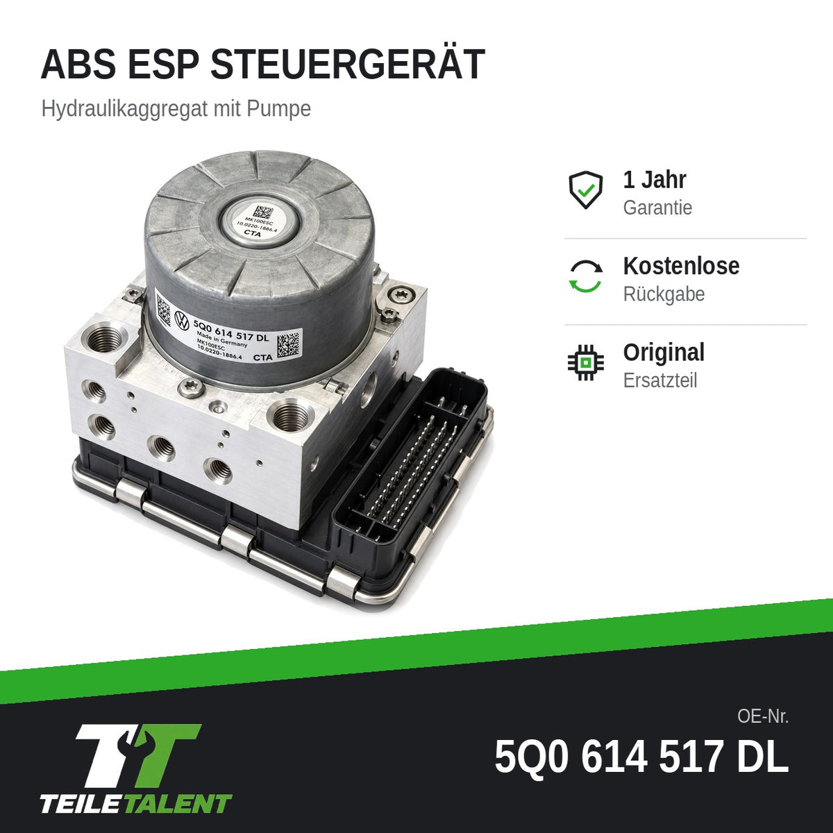 5Q0614517DL ABS Block Hydraulikblock Skoda Kodiaq Karoq Audi Q3 Seat Tarraco