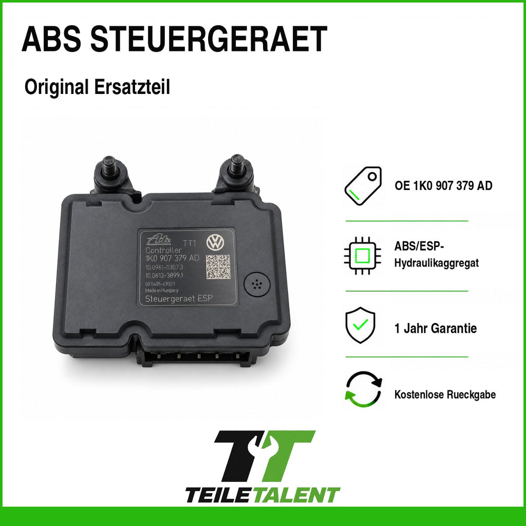 1K0907379AD ABS Block Steuergerät VW Golf 6 Audi A3 8P Skoda Octavia 2 Seat Leon
