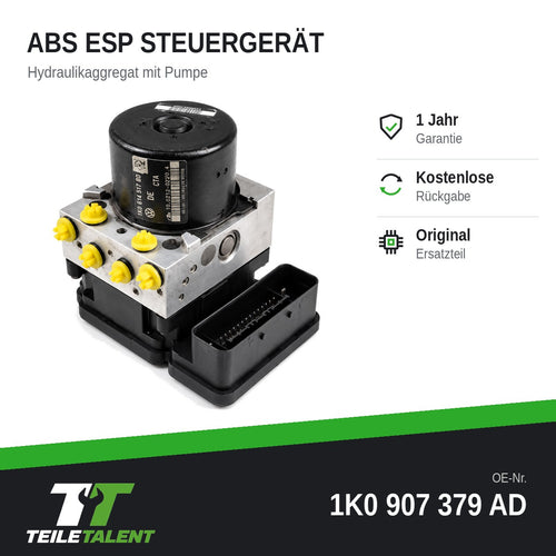 1K0907379AD ABS Block Steuergerät VW Golf 6 Audi A3 8P Skoda Octavia 2 Seat Leon