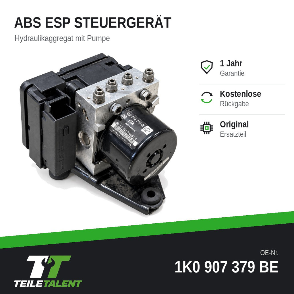 1K0907379BE ABS Block Steuergerät VW Golf 6 Plus Scirocco Audi A3 Skoda Octavia