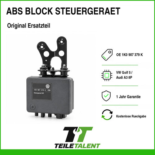 1K0907379K ABS Block Steuergerät VW Golf 5 Audi A3 8P Skoda Octavia 2 Seat Altea