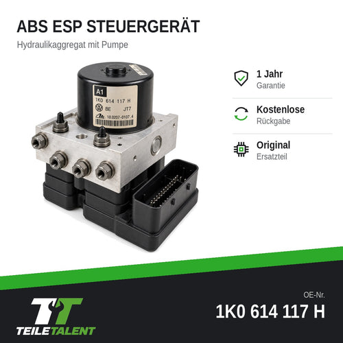 1K0614117H ABS Block Steuergerät VW Golf 5 Caddy Seat Leon Skoda Octavia Audi A3