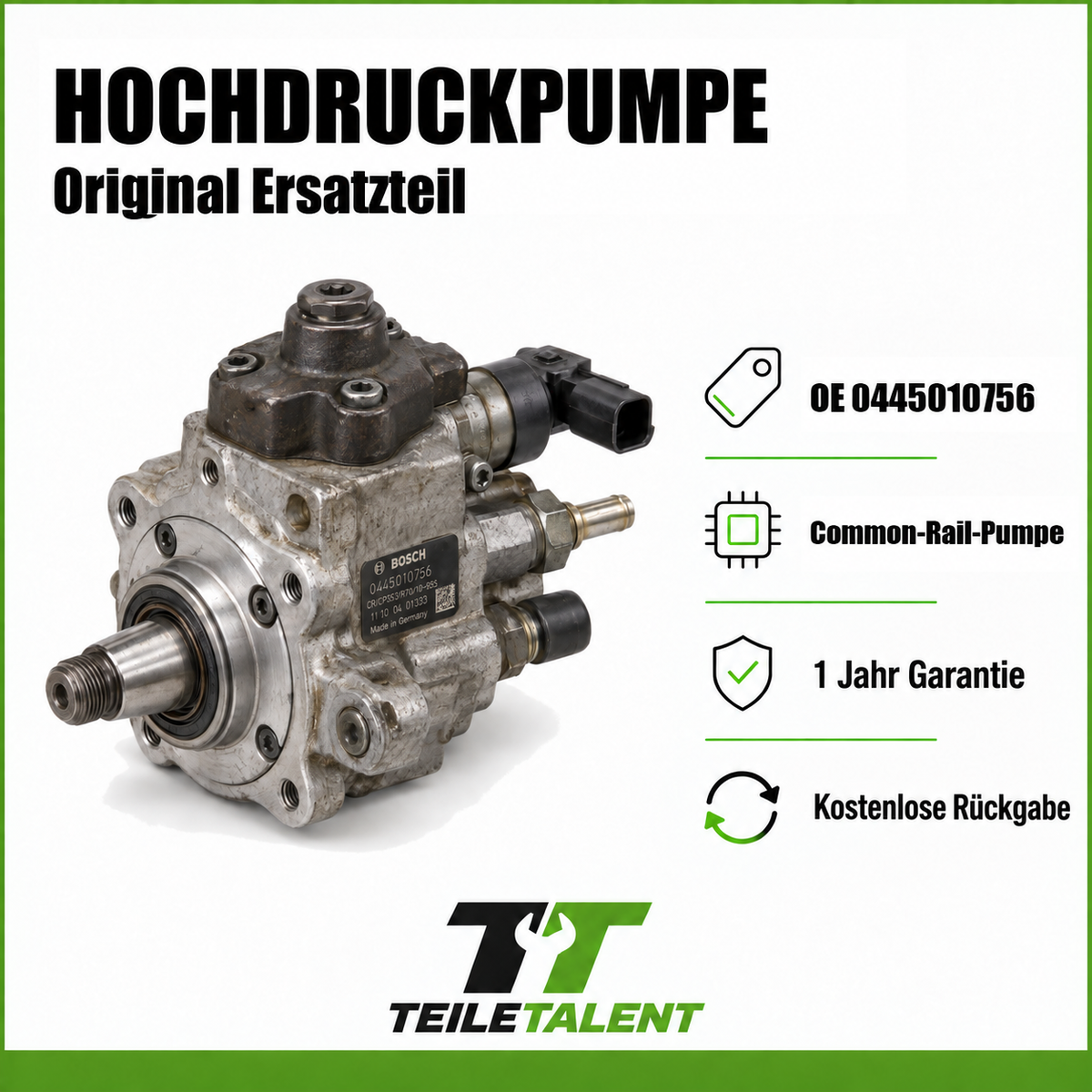 Bosch Common-Rail-Hochdruckpumpe 0445010756 Toyota Hilux Land Cruiser 2.8 D