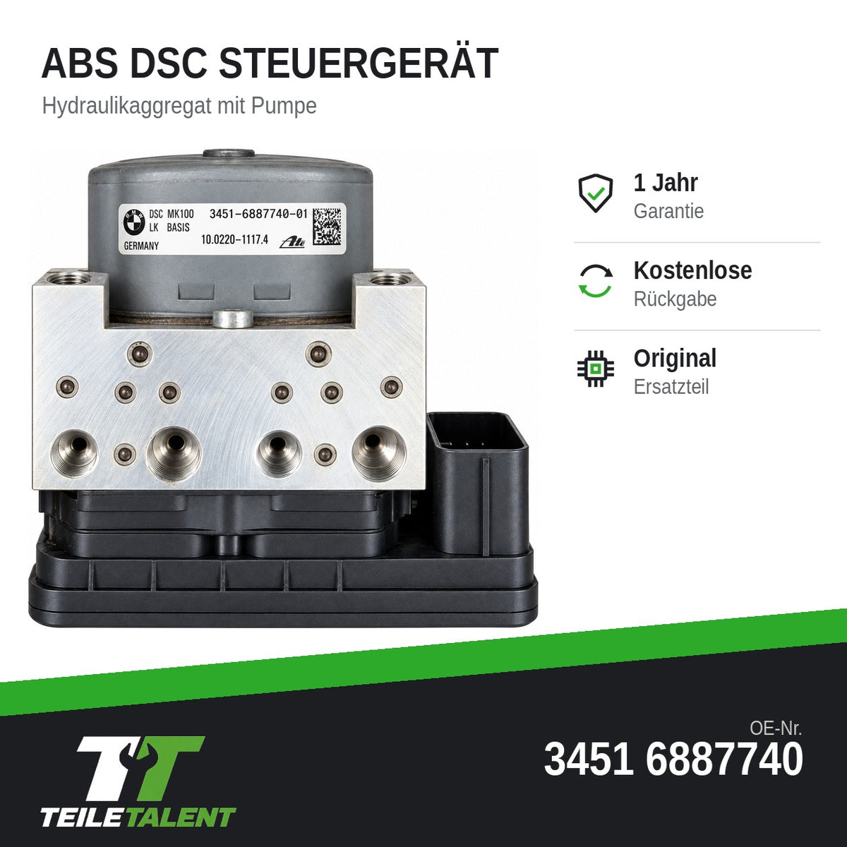 34516887740 ABS DSC Hydraulikblock Steuergerät BMW 3er F30 4er F32